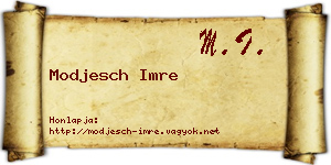 Modjesch Imre névjegykártya